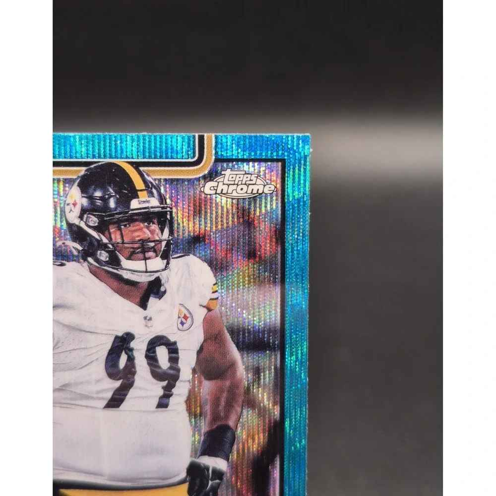 2025 Topps Chrome Derrick Harmon #361 Rookie Aqua Wave /199 Pittsburgh Steelers